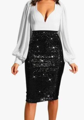 Damen Pailletten Rock - 50% Rabatt 4 Pailletten Rock