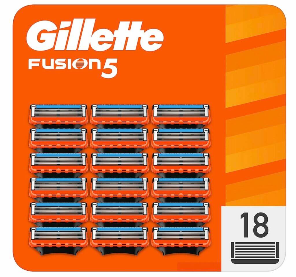 Gillette Fusion 5 Rasierklingen, 18 Ersatzklingen für Nassrasierer Herren – 33% Rabatt