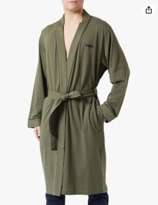 BOSS Bademantel Kimono: Luxuriöser Baumwoll-Jersey für Entspannung und Stil. Perfekt nach dem Bad oder der Dusche.