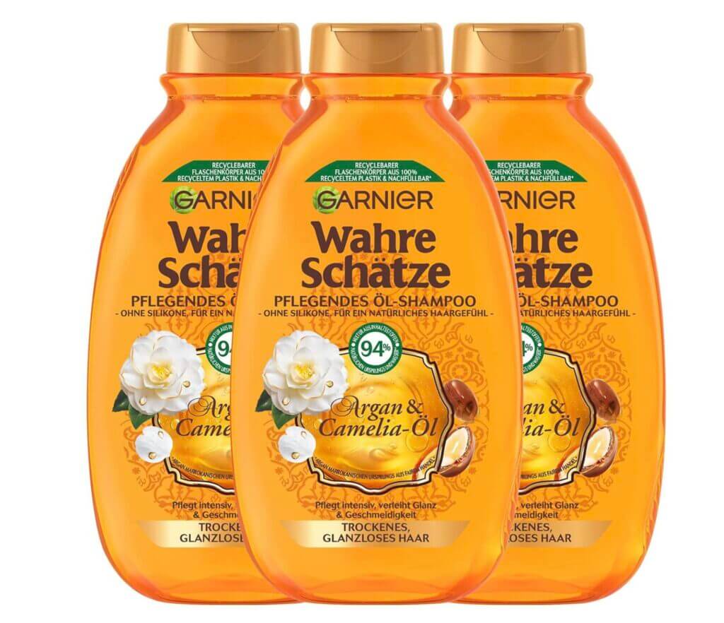 Garnier Wahre Schätze Pflegende Öl-Shampoo 3 x 250 ml – 47% Rabatt