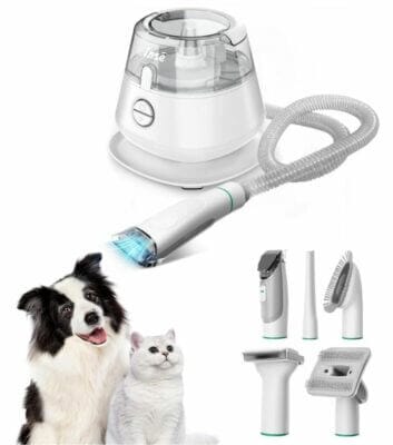 Die INSE P20 Hundeschermaschine mit Staubsauger bietet eine leise Schermaschine für Hunde und Katzen. Die integrierte Hundebürste Staubsauger-Kombination enthält fünf bewährte Pflegewerkzeuge, um das Fell deines Haustiers optimal zu pflegen.