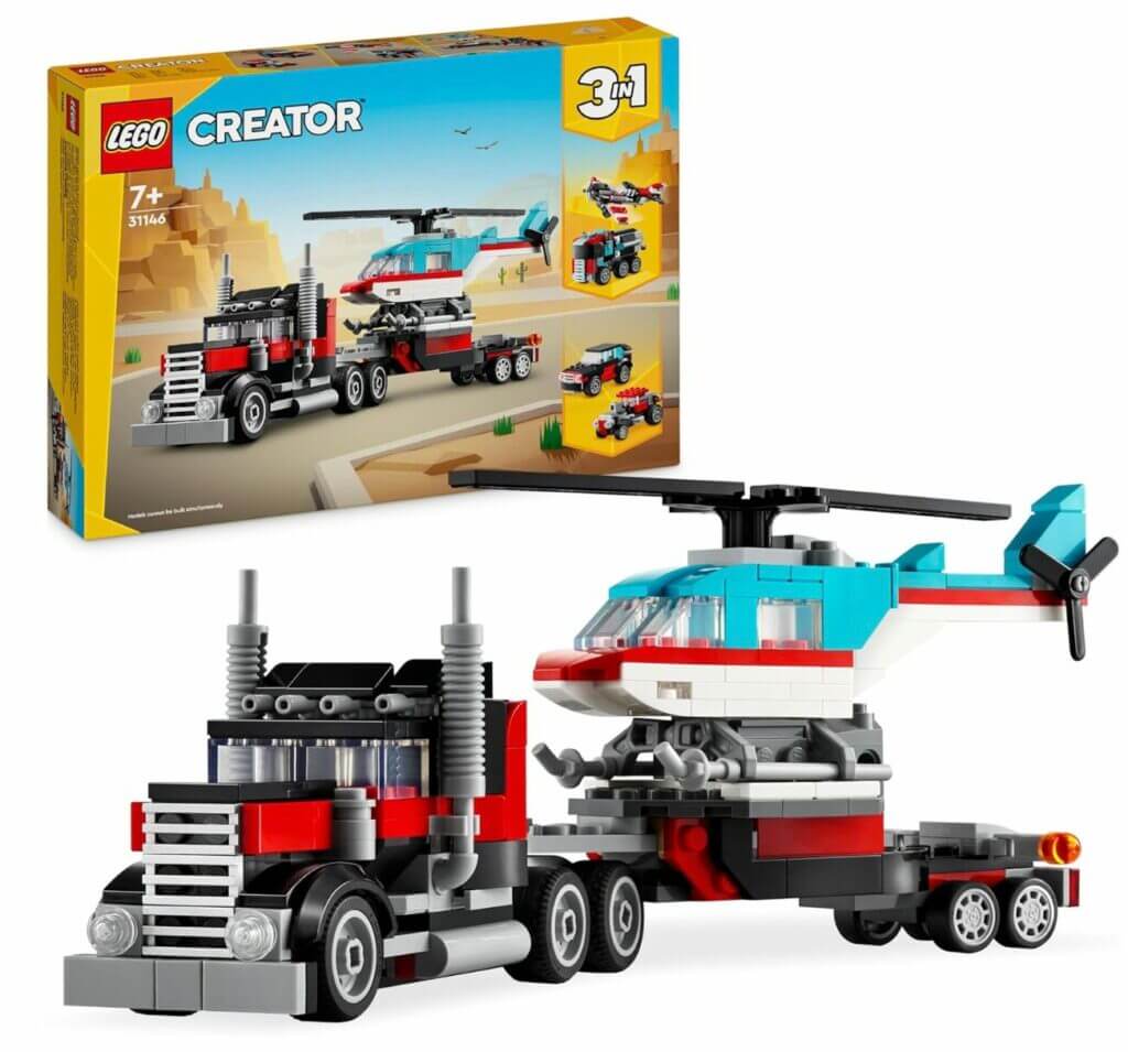 LEGO Creator 3in1 Tieflader mit Hubschrauber – 30% Rabatt
