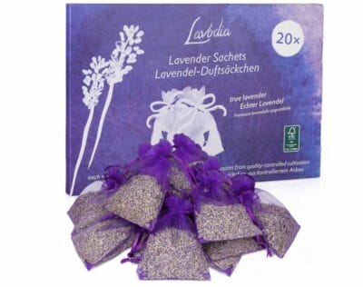 Lavodia Lavendel Duftsäckchen: Natürlicher Mottenschutz, frischer Duft für Kleiderschrank, Auto, Raum. Ökologisch & effektiv