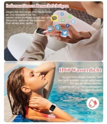 "Stilvolle Loyaa Fitnessuhr Damen Smartwatch: HD-Touchscreen, Wasserdicht, 100+ Sportmodi