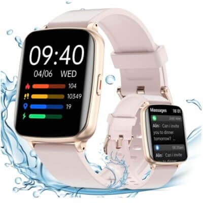 "Stilvolle Loyaa Fitnessuhr Damen Smartwatch: HD-Touchscreen, Wasserdicht, 100+ Sportmodi, Gesundheitsüberwachung & Nachrichtenalarm."