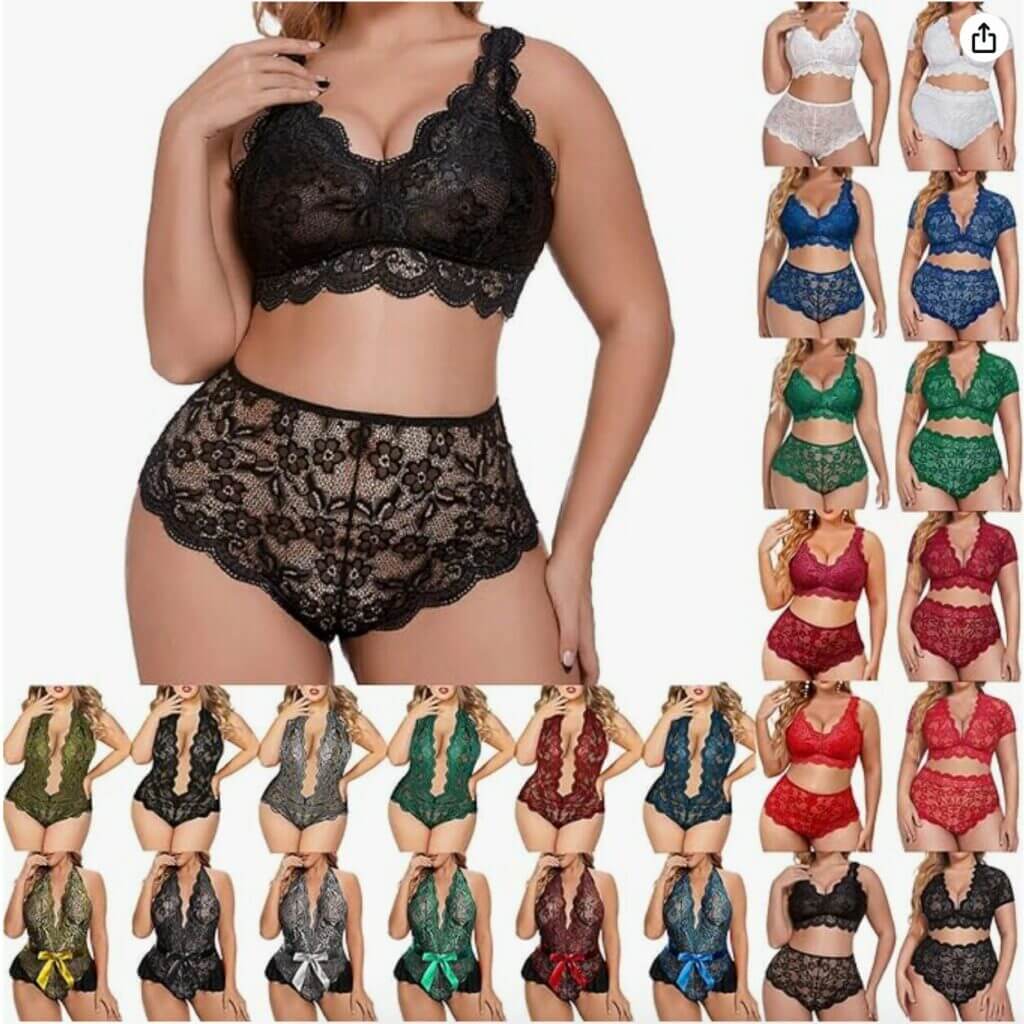 Damen Übergröße Dessous Set – 50% Rabatt