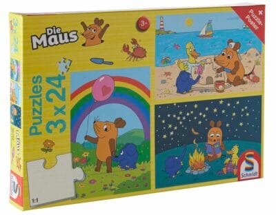 Schmidt Spiele 56212 Die Maus 3x24 Teile Puzzle: Gute Freunde, spielerisches Lernen, ideal für Kinder ab 4.
