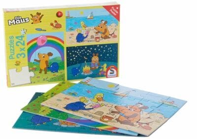 Schmidt Spiele 56212 Die Maus 3x24 Teile Puzzle: Gute Freunde, spielerisches Lernen, ideal für Kinder ab 4.