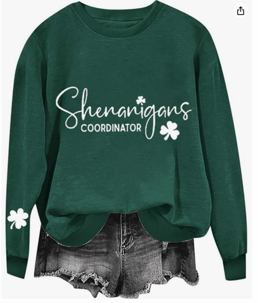 CUPOOD St. Patrick’s Day Damen Pullover – 50% Rabatt