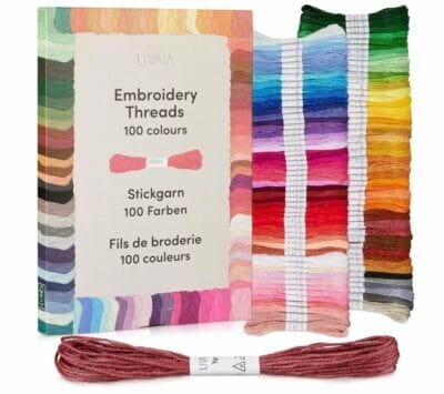 LIVAIA Stickgarn Set mit 100 Farben: Perfekt zum Sticken, Knüpfen, Basteln. Kreativ und vielseitig.