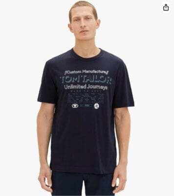 TOM TAILOR Herren Basic T-Shirt: Stilvoller Print, nachhaltig, Regular Fit, ideal für jede Jahreszeit.