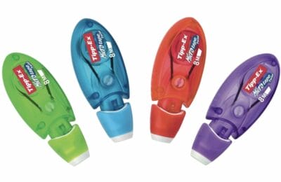 Tipp-Ex Korrekturroller Micro Tape Twist, 10er Pack in 4 Farben, ideal für Büro, Home Office, Schule.