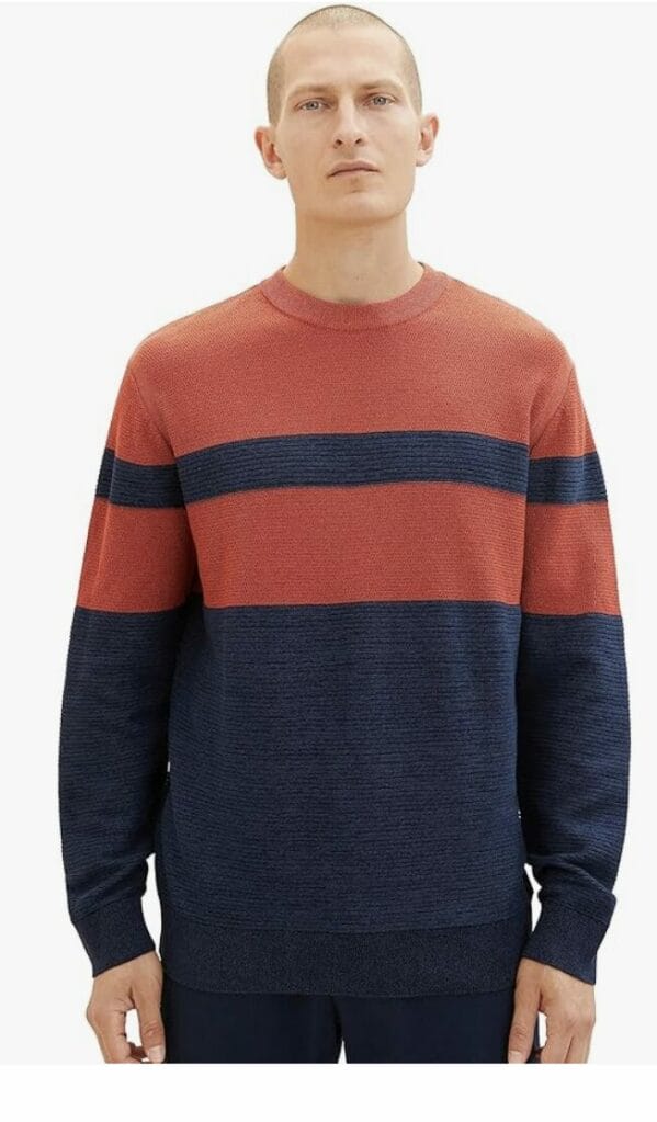 TOM TAILOR Herren Colourblock Strick Pullover – 70% Rabatt