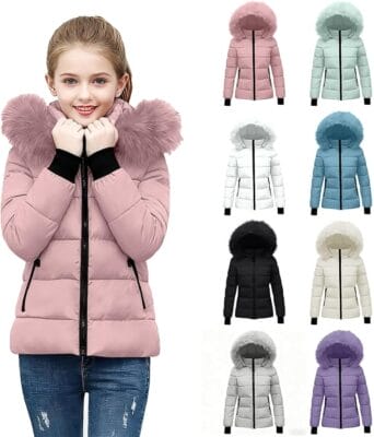 Winterjacke Maedchen mit Fellkapuze