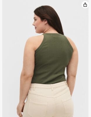 Zizzi Damen Tanktop in Großen Größen: Bequem, gerippte Baumwolle, vielseitig. Stil trifft Komfort!
