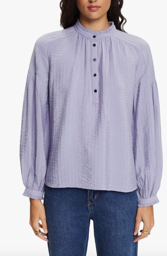 ESPRIT Strukturierte Langarmbluse – 72% Rabatt