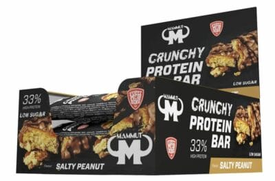 Entdecke den Geschmack und die Power des Mammut Nutrition Crunchy Protein Bars. 