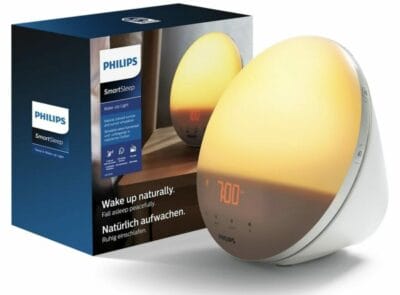 Philips Wake-up Light, farbige Sonnenaufgangssimulation mit 20 Lichtstärken und 7 natürliche Klänge