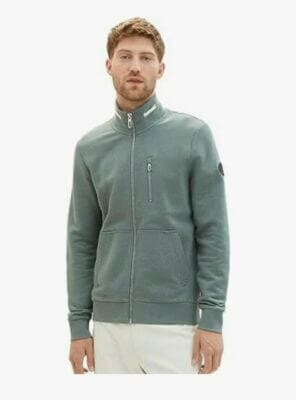 TOM TAILOR Herren Sweatjacke mit Stehkragen