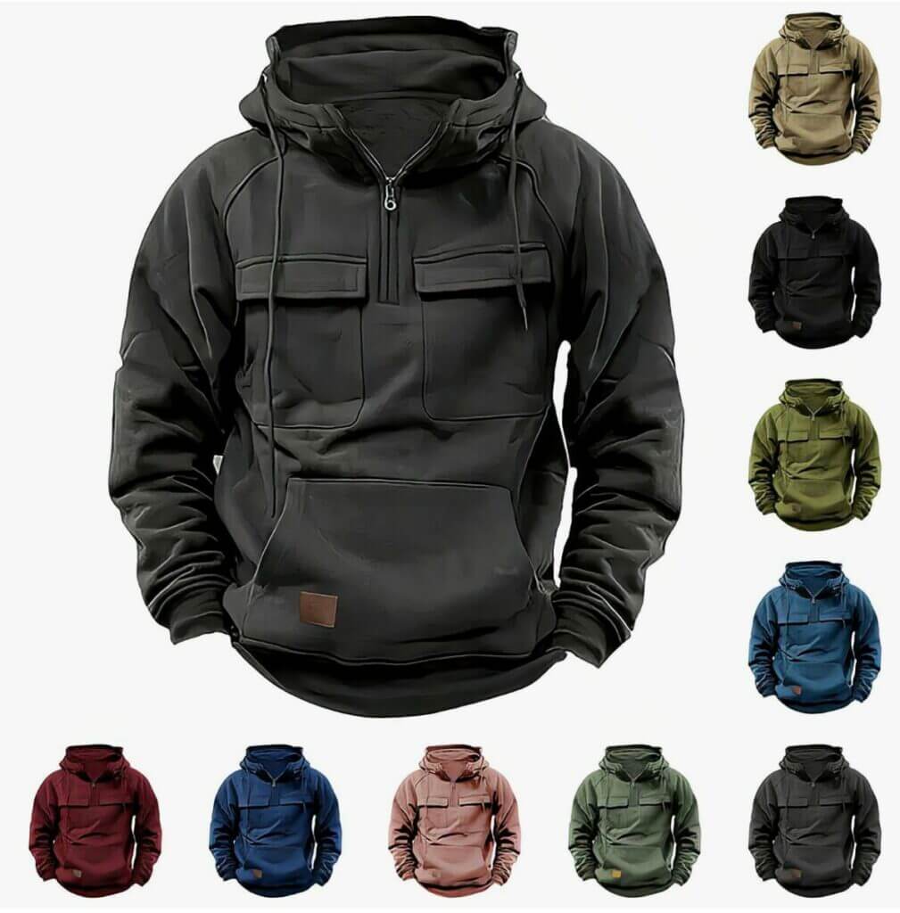 BAOFU 1/4 Zipper Hoodie für Herren – 50% Rabatt