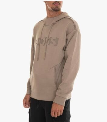 BOSS Green Selway Hoodie in Hellgrün: Relaxed Fit, Kapuze, Seitentaschen, stilvoll und bequem für jeden Tag.