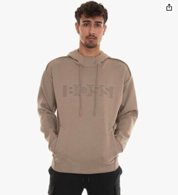 BOSS Green Selway Hoodie in Hellgrün: Relaxed Fit, Kapuze, Seitentaschen. Stilvoll, bequem und auffällig.