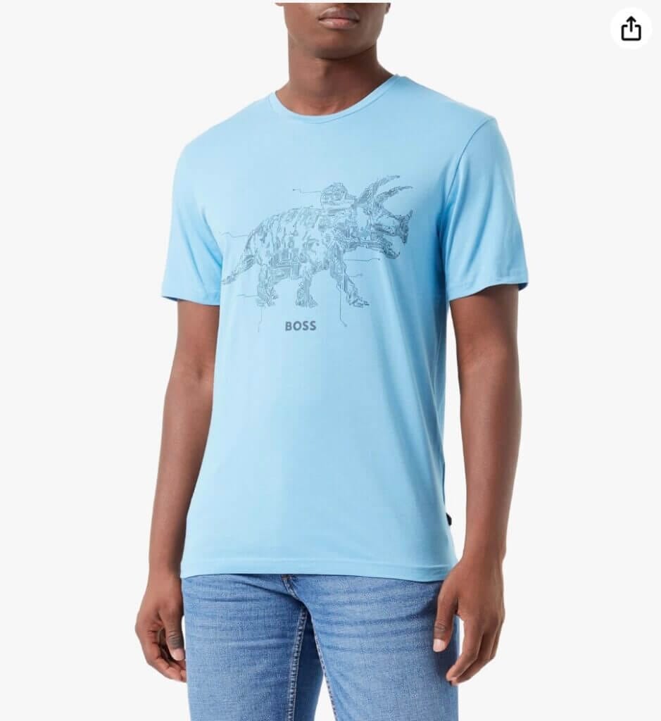 BOSS Herren TeRassic Open Blue T-Shirt – 43% Rabatt