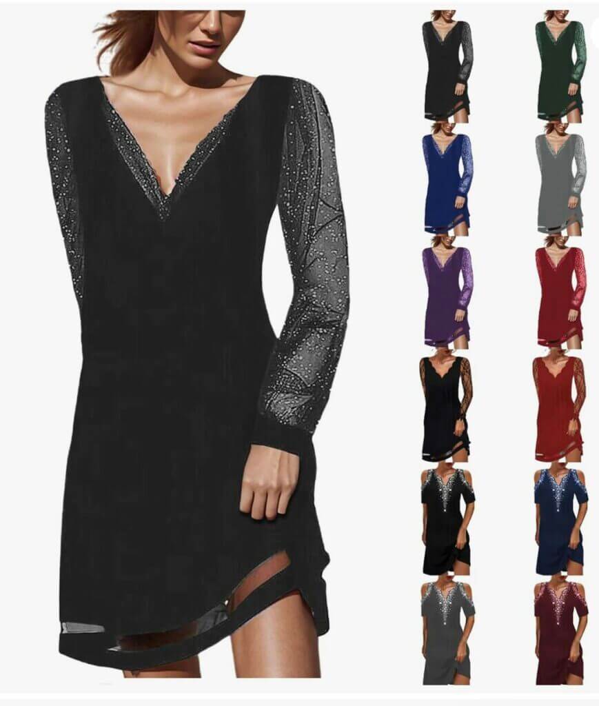 Damen Glitzer Kleid – 50% Rabatt