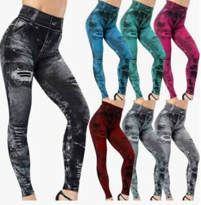 Entdecke stilvolle routinfly Damen Imitation Denim Hosen für ultimativen Komfort und trendigen Look!