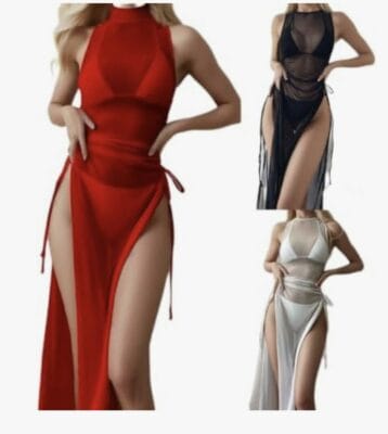 Stilvolles Strandkleid für Damen: Sexy Mesh-Design für ultimativen Sommer-Chic am Strand oder Pool.