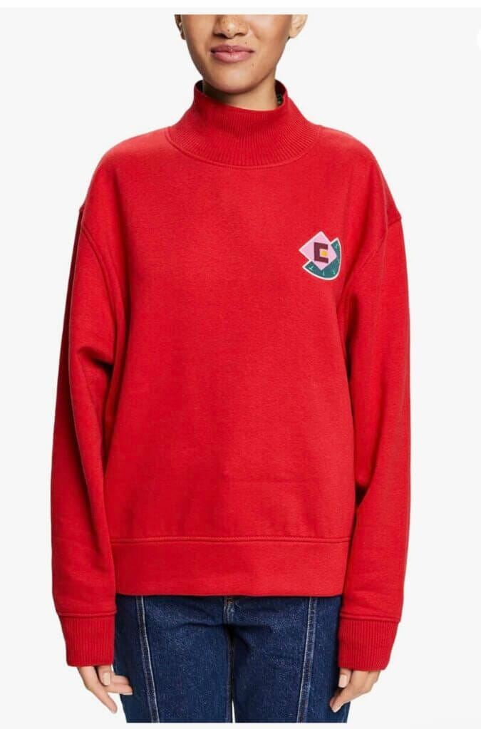 ESPRIT Logo Sweatshirt mit Stehkragen – 60% Rabatt