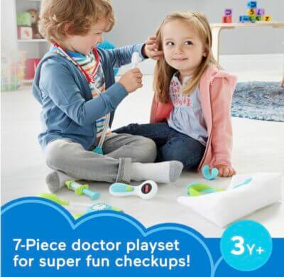 FISHER-PRICE Arzttasche: Realistischer Spielzeug-Arztkoffer fördert Rollenspiel und Kreativität bei Kindern ab 3 Jahren.