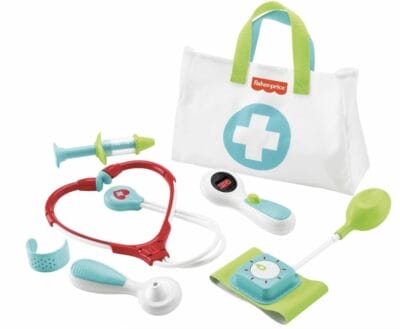 FISHER-PRICE Arztkoffer: 7 medizinische Spielzeuge für Rollenspiel und Kreativität bei Kindern ab 3 Jahren.