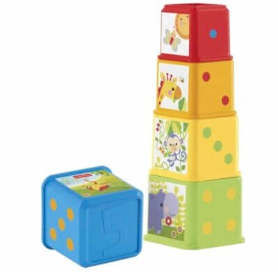 FISHER-PRICE Stack & Explore Blocks: Farbenfrohe Würfel zum Stapeln und Entdecken für Kinder ab 6 Monaten.