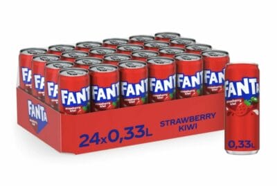 Fanta Strawberry & Kiwi: Fruchtig prickelnde Erfrischung in handlichen Einwegdosen. 