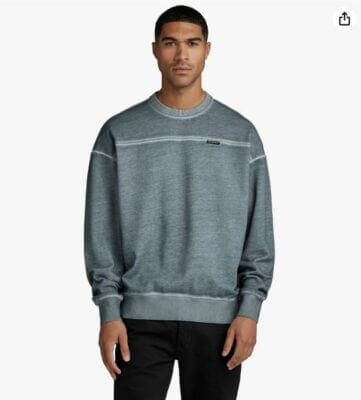 G-STAR RAW Herren Sweatshirt in Grau: Garment Dyed, Loose Fit, origineller Look, bequeme Passform.
