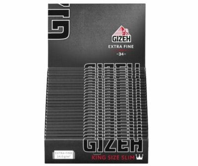 GIZEH Black Pro: 25 Heftchen mit 34 King Size Slim Blättchen. Hochwertiges Long Paper.
