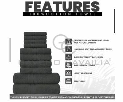 Handtücher Genieße Luxus mit Lions Towels: 10-teiliges Set aus ägyptischer Baumwolle für ultimativen Komfort.