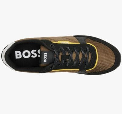 BOSS Kai Runn Herren Sneaker: Stilvoll, bequem, mit Polyester und rutschfester Sohle. Perfekt für jeden Anlass.