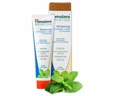 Himalaya Botanique Whitening Toothpaste: Natürliche Aufhellung, Pflanzenenzyme, kein Fluorid. Für ein gesundes Lächeln und frischen Atem.