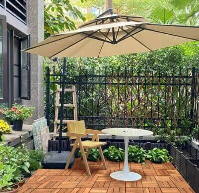 Joparri Holz-Terrassenfliesen: Stilvoll, wetterfest, einfach zu verlegen - verwandle deinen Außenbereich in eine attraktive Oase!