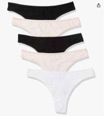 Entdecke den Komfort: Iris & Lilly Damen Tanga-Unterwäsche Baumwolle, 5er-Pack für einen glatten Look.