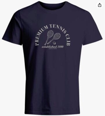 JACK & JONES Herren T-Shirt Salute: Premium Tennis Club Print, stylisch, von dänischer Marke.
