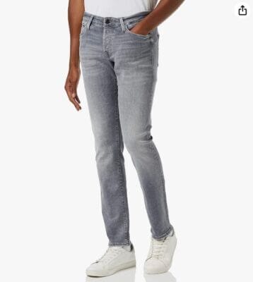 JACK & JONES Slim Fit Jeans: Schlanke Silhouette, Stretch, Grey Denim. Stil und Komfort für den Alltag.