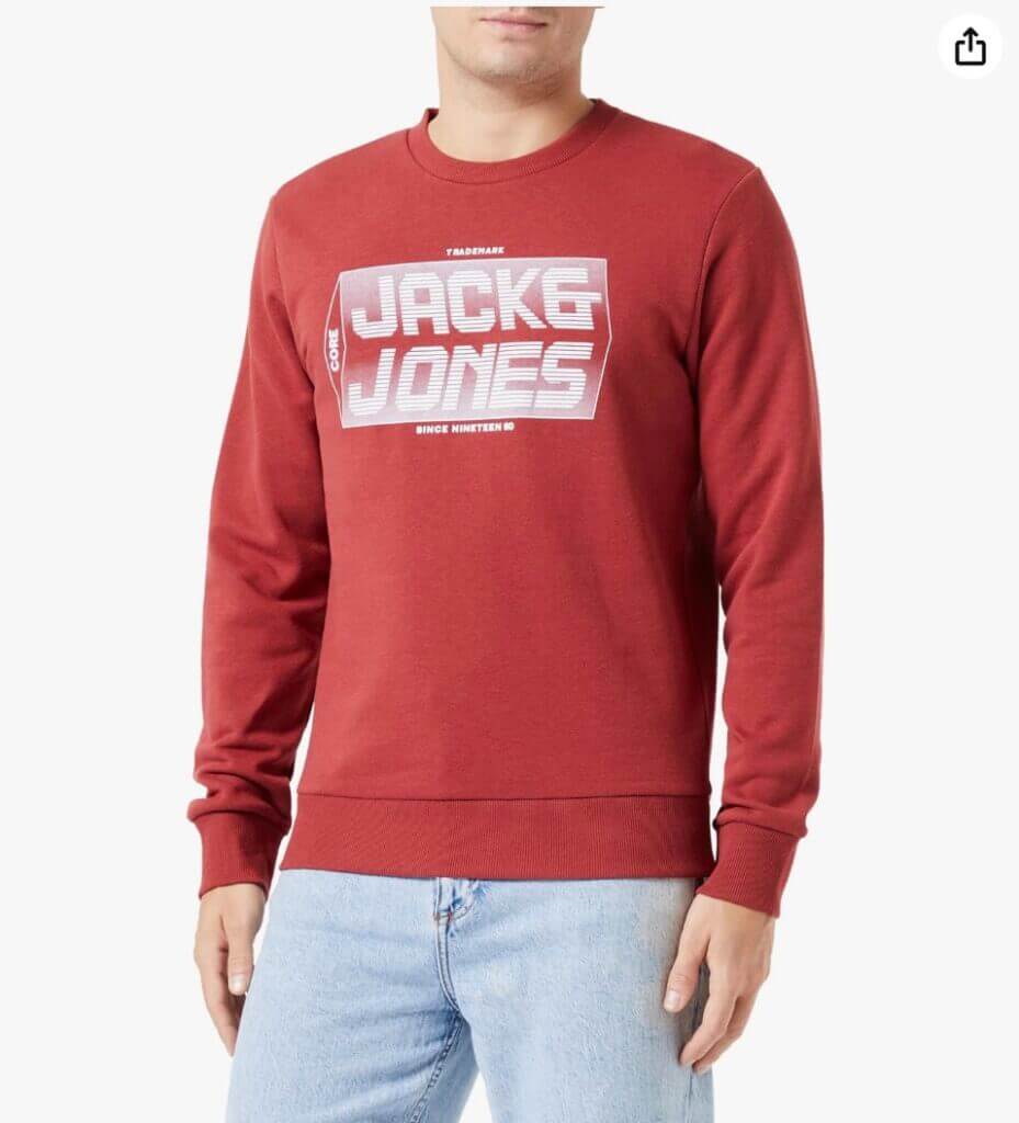 JACK & JONES Herren Sweatshirt Rosewood – 62% Rabatt