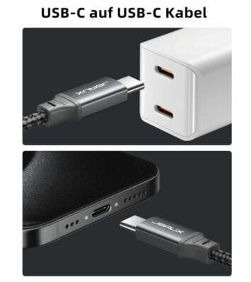 Effizientes 3-Meter USB C Ladekabel: 100W Leistung, 5A Schnellladung, für iPhone, MacBook, Samsung und mehr.