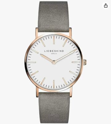 Elegante Liebeskind Damen Quarzuhr mit Lederarmband: Roségold-Details, wasserdicht, im Geschenkbox. Zeitlos schickes Accessoire.