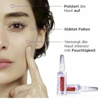 Hyaluron Ampullen L'Oréal Paris Hyaluron Ampullen: 7-Tage-Kur für straffere Haut. Mit Hyaluronsäure für jugendliches Aussehen.