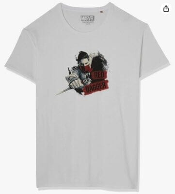 Marvel Miss Marvel: Red Dagger T-Shirt, Unisex, Baumwolle, Weiß, offizielles Lizenzprodukt, maschinenwaschbar.