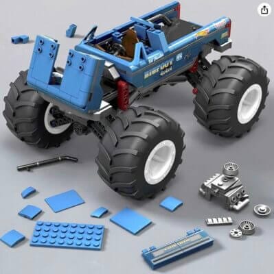 Mega Construx Hot Wheels Bigfoot Monster Truck Bauset: 538 Teile für kreative Baumeister ab 10 Jahren.